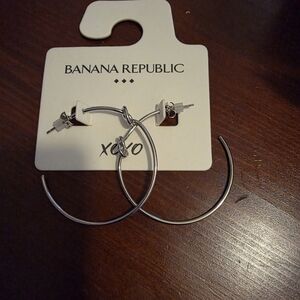 Banana Republic Sleek Silver Hoops 3/$20